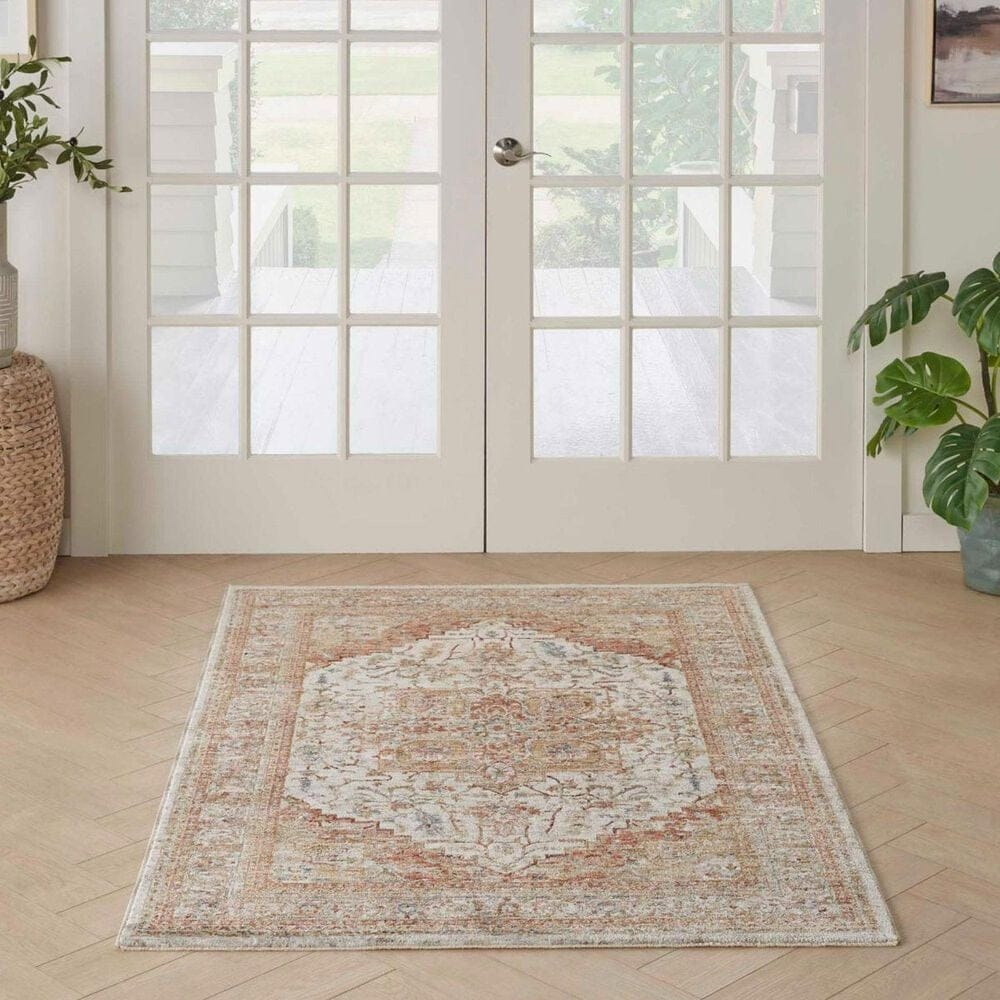 Nourison Sahar 7&#39;10&quot; x 10&#39;4&quot; Ivory and Rust Area Rug, , large
