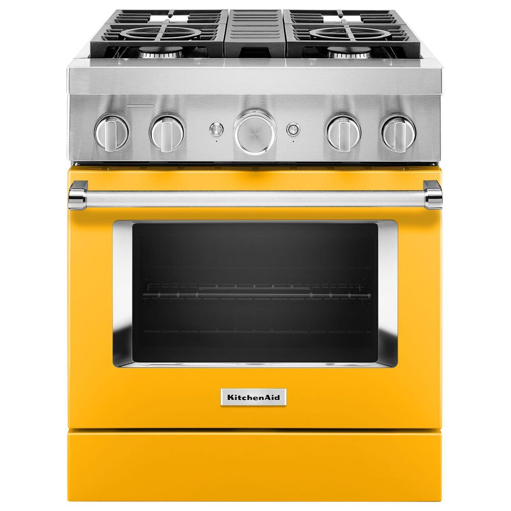 KitchenAid 4.1 Cu. Ft. Freestanding Dual Fuel Range with True Convection in Yellow Pepper, , large