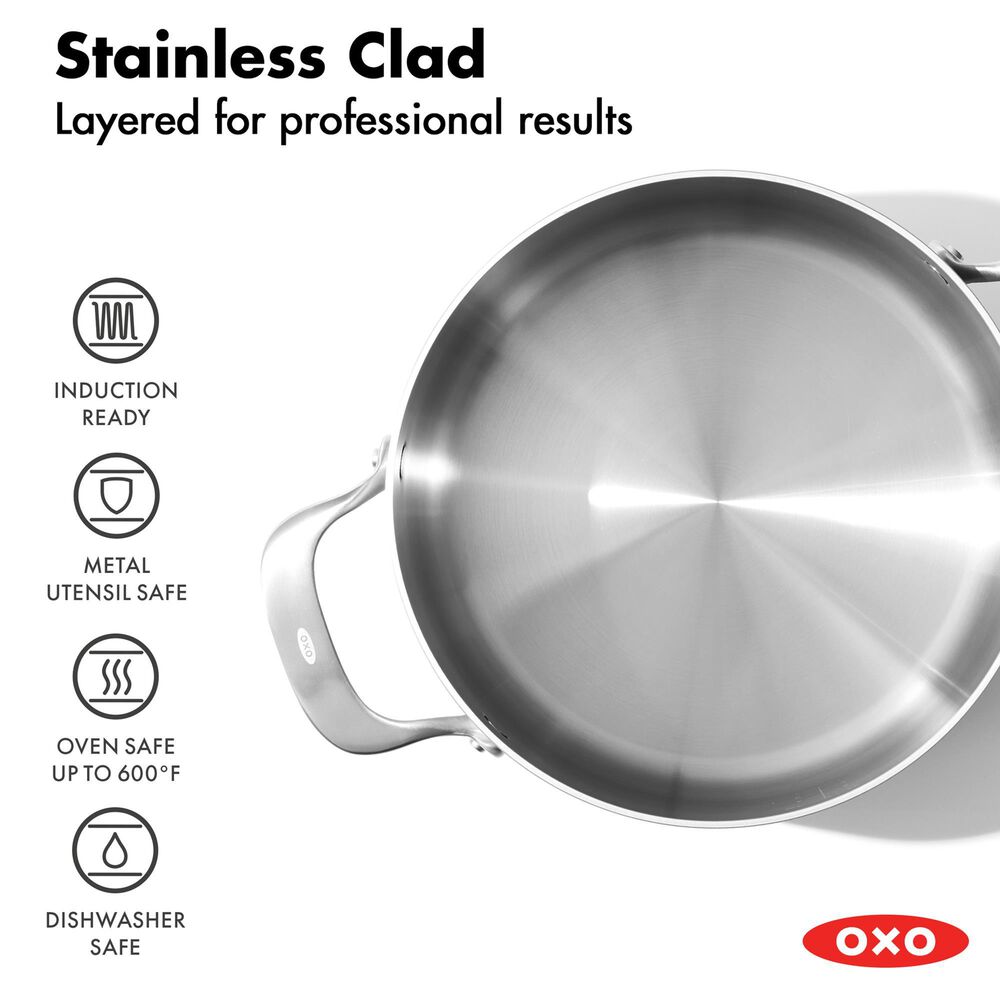 Green Pan Mira 5.2-Quart Covered Casserole with Lid in Stainless Steel, , large