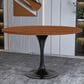 Leisuremod LeisureMod Verve Collection 48 Round Dining Table, Black Base with Cognac Brown MDF Top, , large