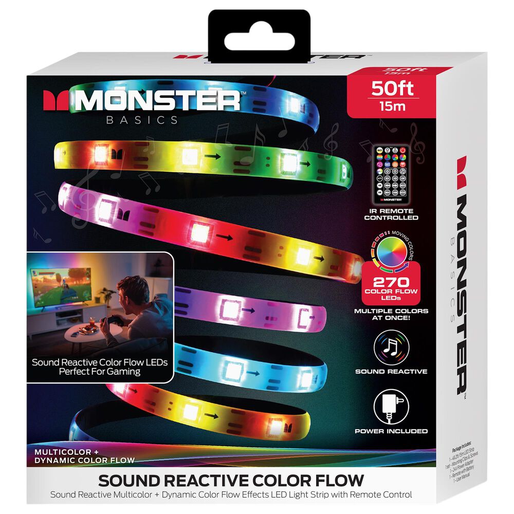 Monster Illuminessence 50 Ft. RGB LED Light Strip with Remote Control in Multicolor, , large