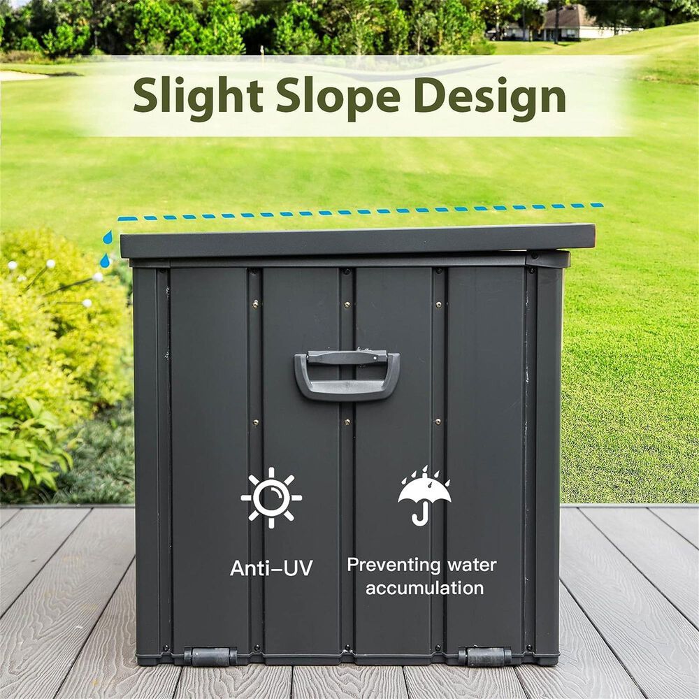Hearth and Haven 160-Gallon Outdoor Storage Deck Box with Waterproof Material in Dark Gray, , large