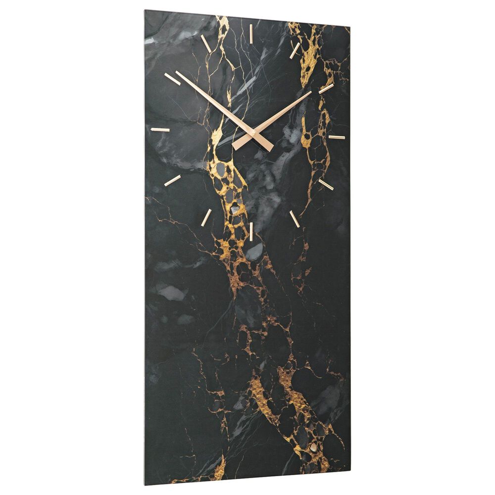 Ashley Teague Wall Clock in Black and Gold, , large