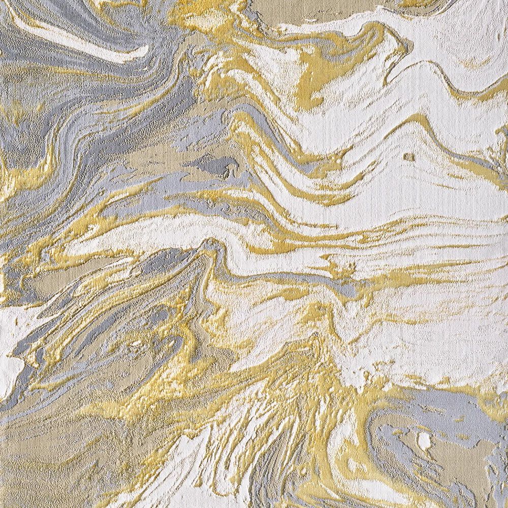 Kas Oriental Rugs Luna Watercolors 3&#39;3&quot; x 4&#39;11&quot; Gold and Grey Area Rug, , large