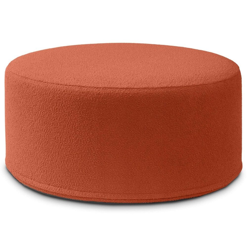 Jaxx Candler Boucle Fabric Ottoman in Terra Cotta, , large