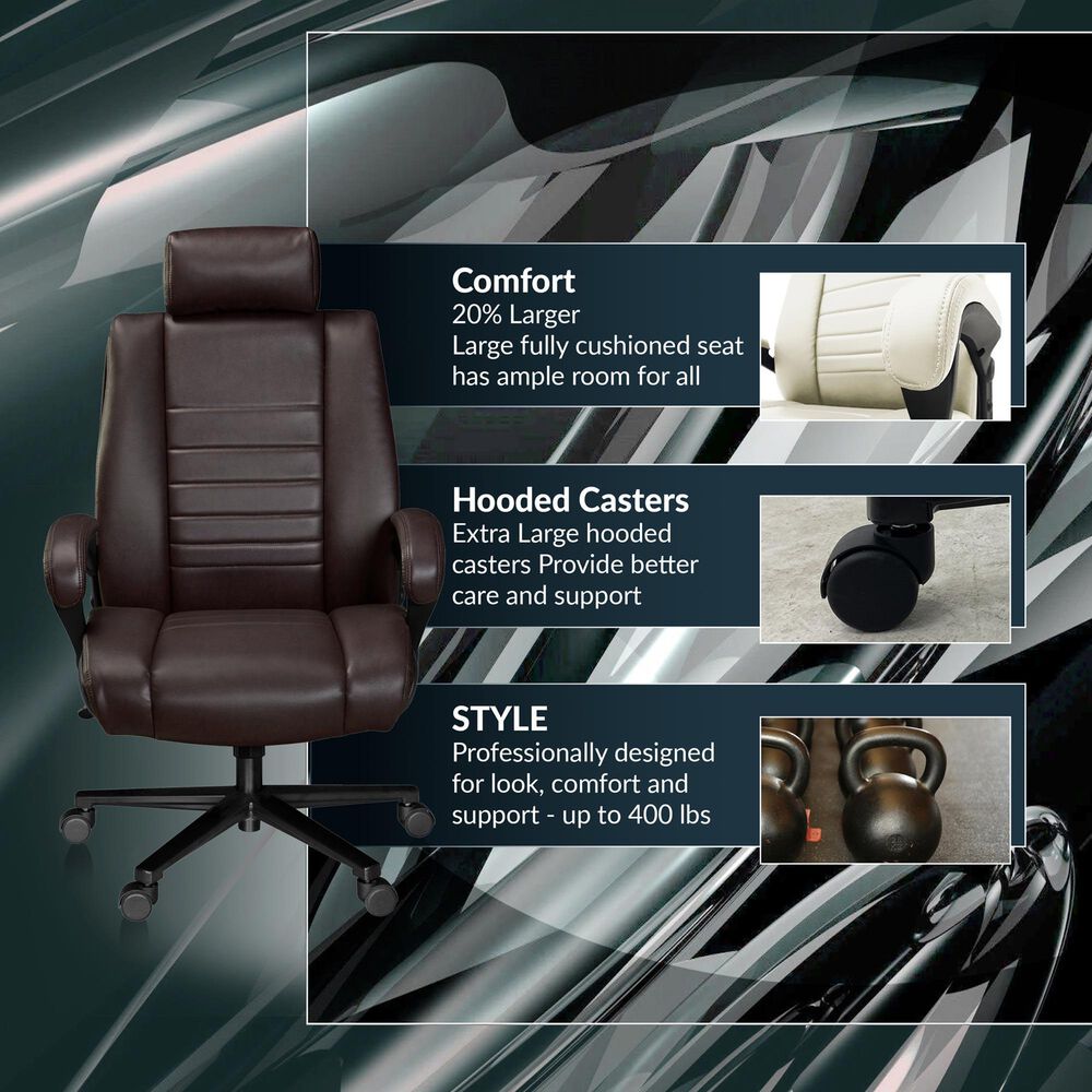 Regency Global Sourcing DuraForce Big and Tall Ergonomic Executive Office Chair in Brown, , large
