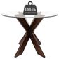 Linon Home Decor Adler X-Base Dining Table with Glass Top in Espresso and Clear - Table Only, , large