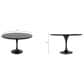 Leisuremod LeisureMod Verve Collection 48 Round Dining Table, Black Base with Sintered Stone Black Top, , large