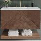 James Martin Vanities Marcello 36" Single Bathroom Vanity in Chestnut with 3 cm Ethereal Noctis Quartz Top and Rectangular Sink, , large