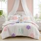 Hampton Park Gracie 4-Piece Full/Queen Comforter Set in White and Purple, , large