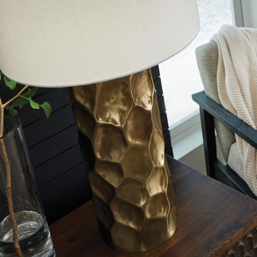Ashley Marshawn Metal Table Lamp in Gold, , large