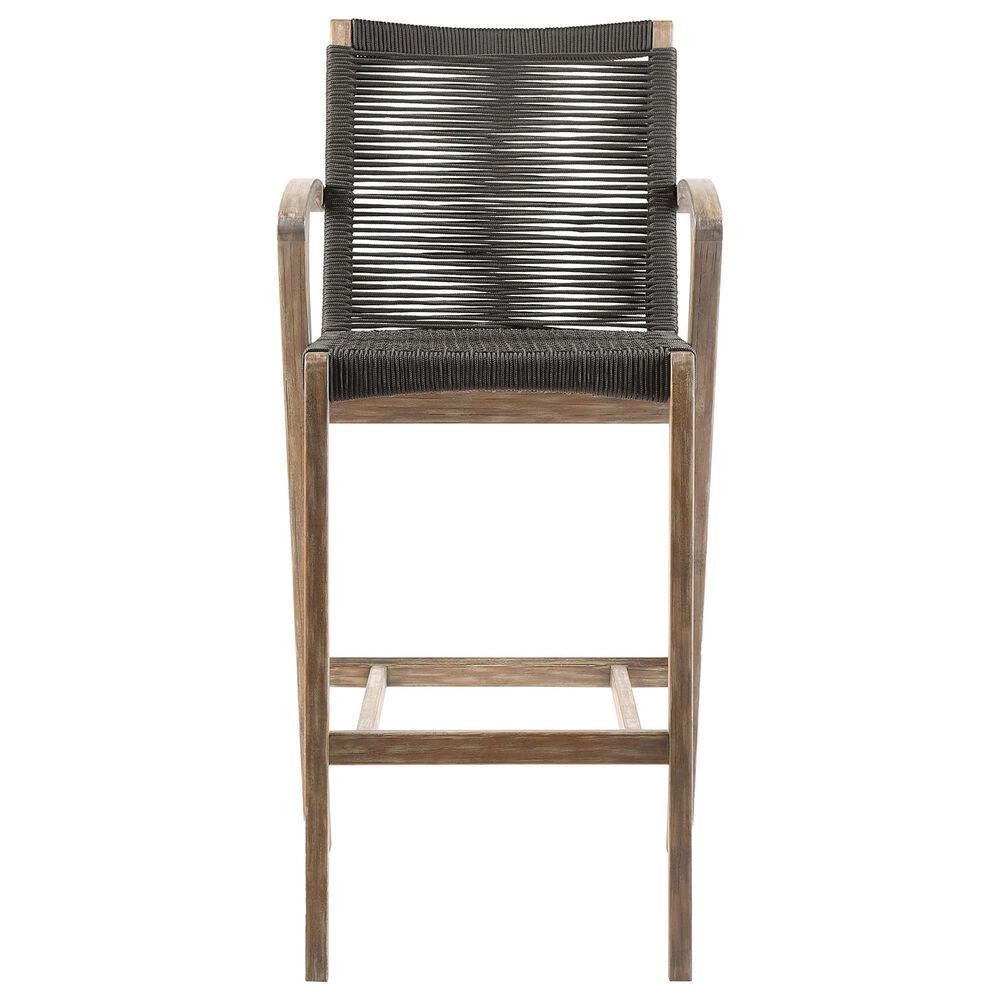 Armen Living Brielle Patio Counter Height Bar Stool in Charcoal, , large