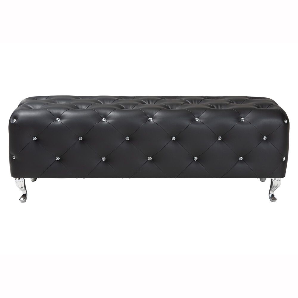 Baxton Studio Stella Accent Bench in Black, , large