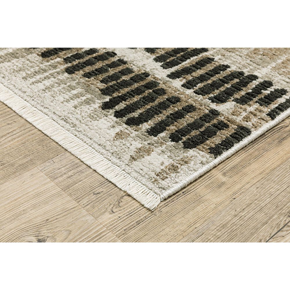 Oriental Weavers Bauer Abstract Geometric 2&#39;3&quot; x 7&#39;6&quot; Beige Runner, , large
