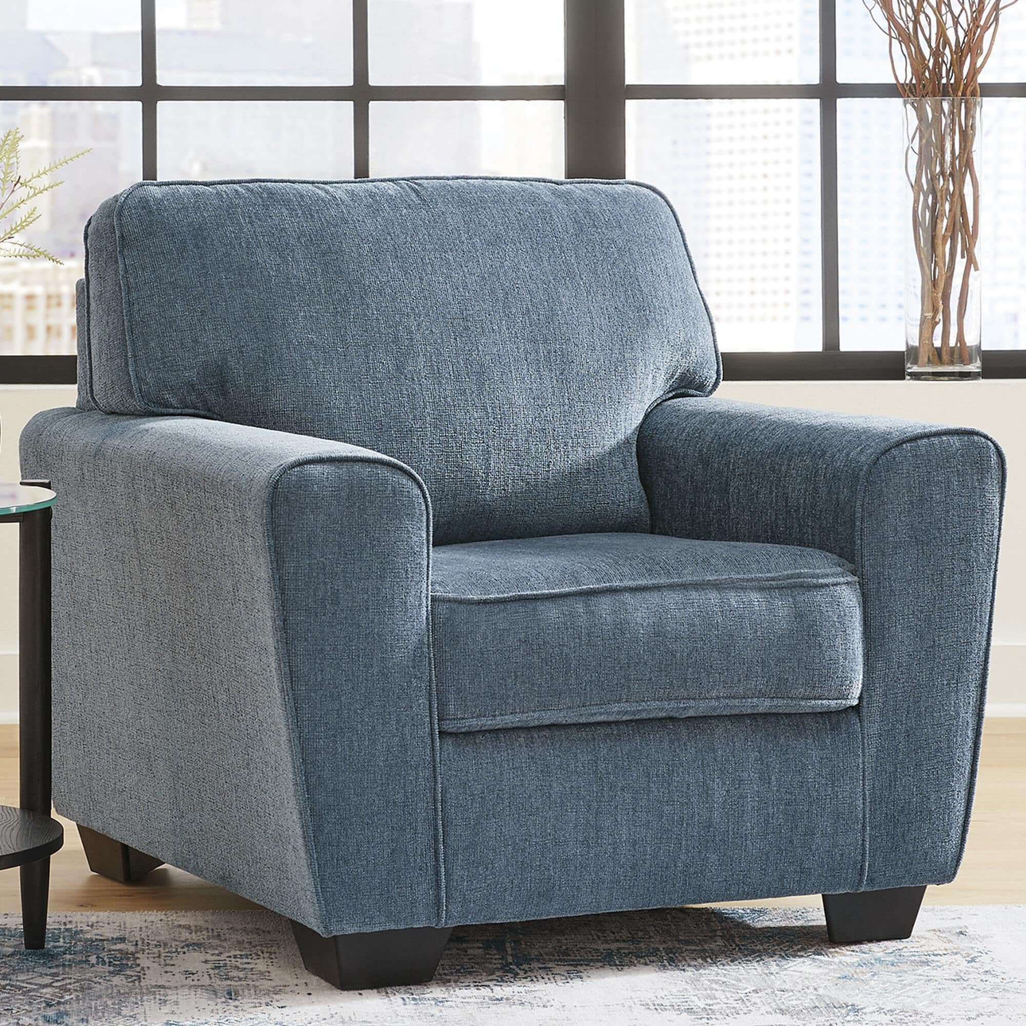Ashley furniture blue chair on sale