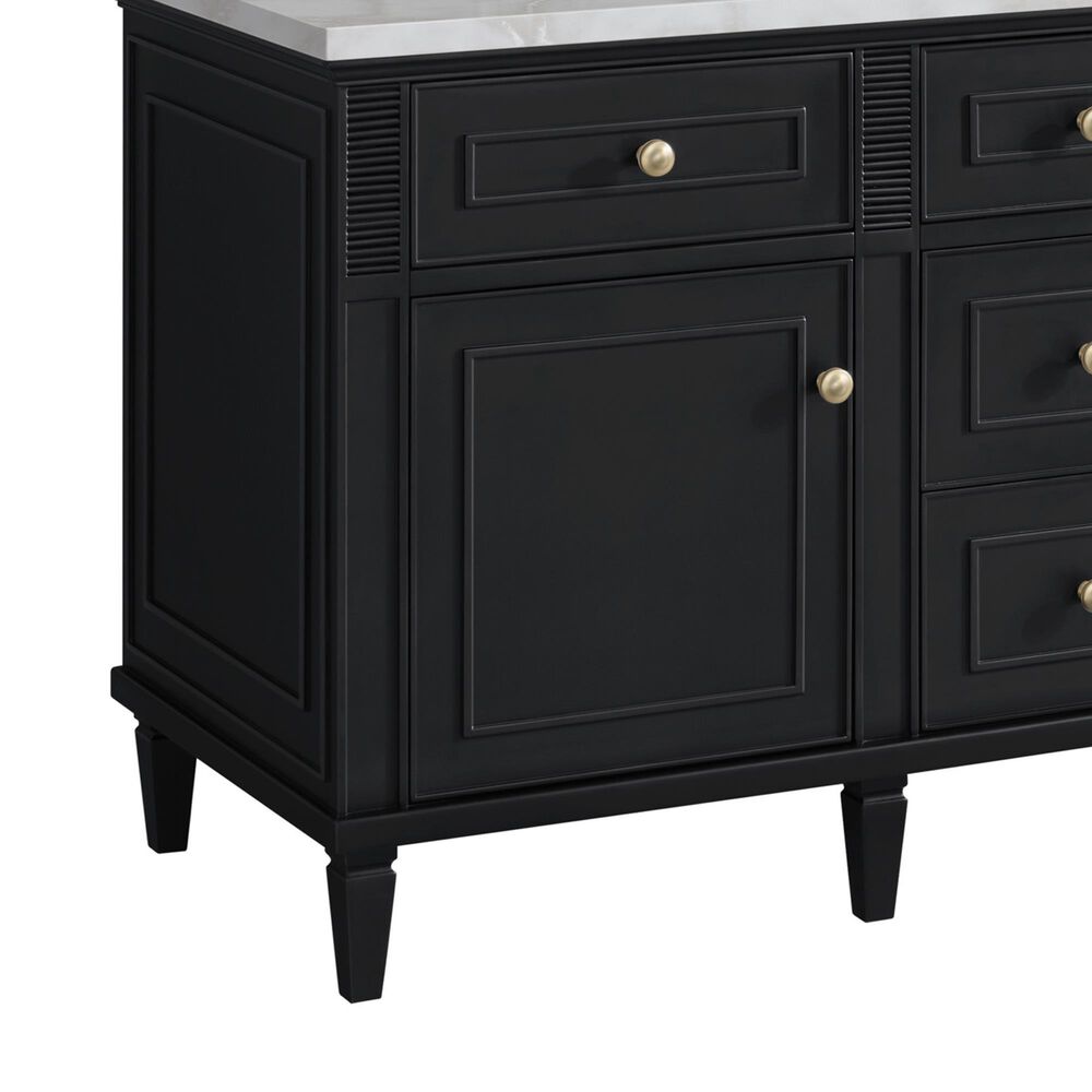 James Martin Vanities Lorelai 60" Double Bathroom Vanity in Black Onyx with 3 cm Eternal Jasmine Pearl Silestone Top, Rectangular Sinks and FreePower Wireless Charger, , large