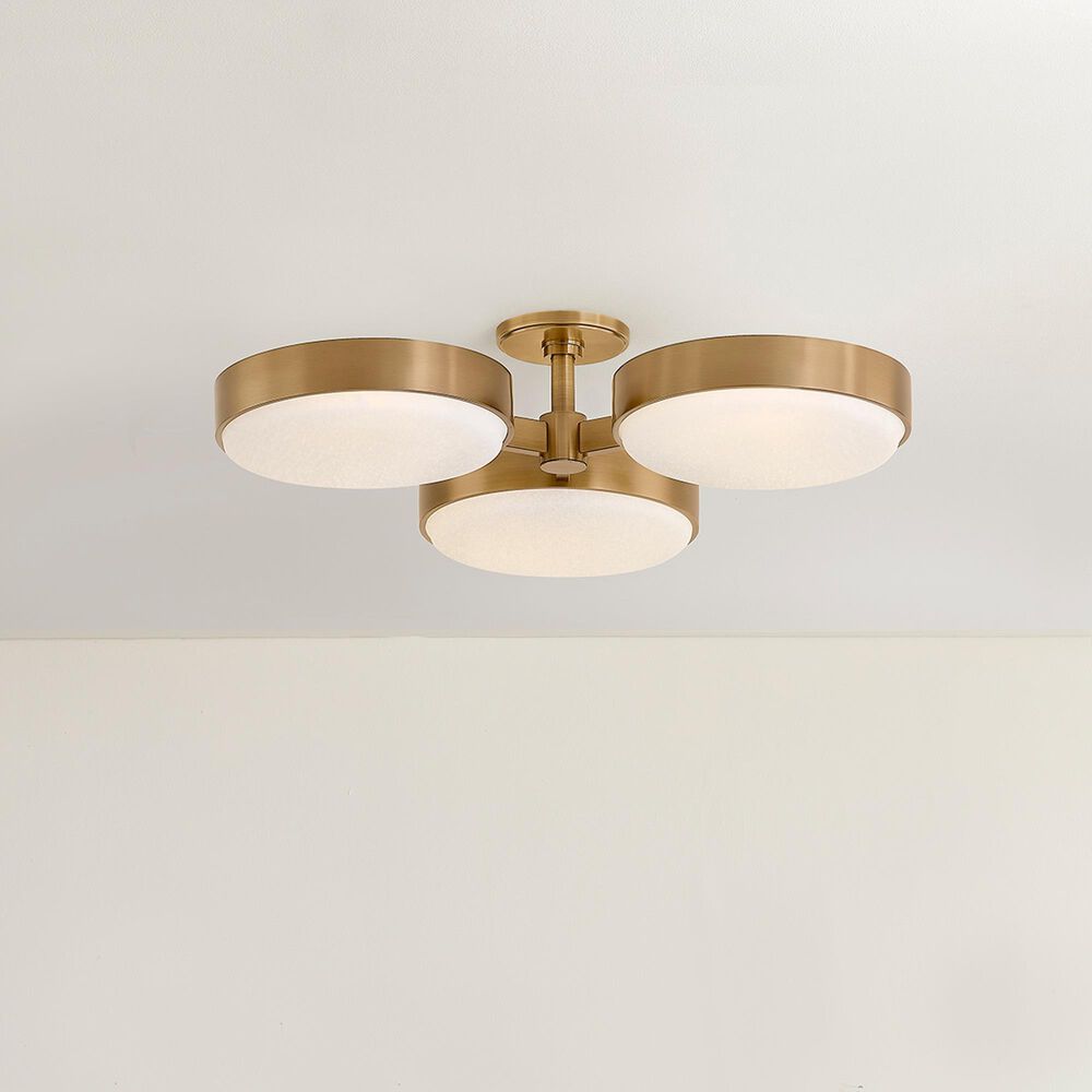 Troy Lighting Rory 3-Light Semi Flush Mount in Patina Brass, , large
