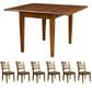 L.J. Gascho Saber Dining Table and Dining Side Chairs in Walnut Finish, , large