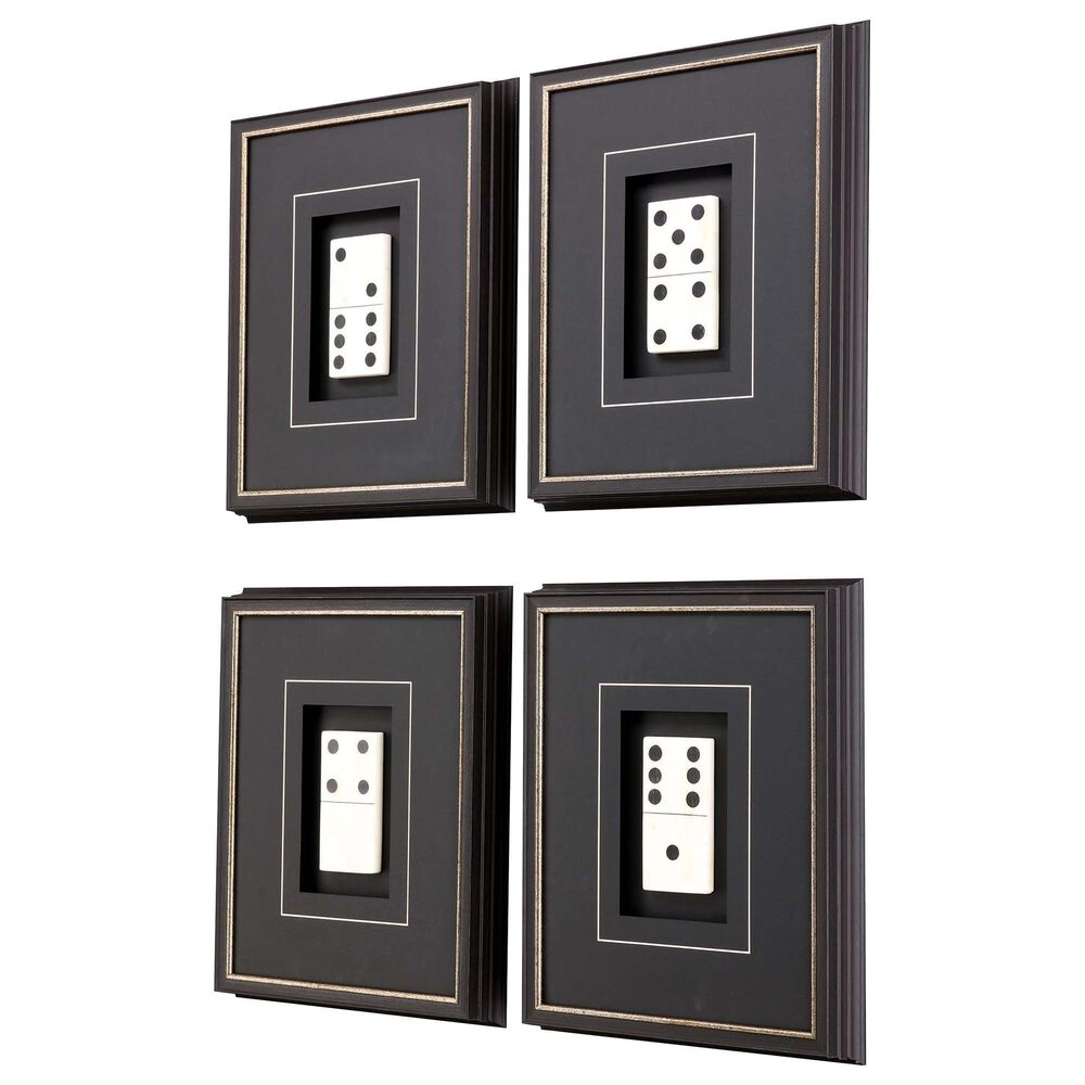 Paragon Dominoes 18&quot; x 15&quot; Wall Art in Black &#40;Set of 4&#41;, , large