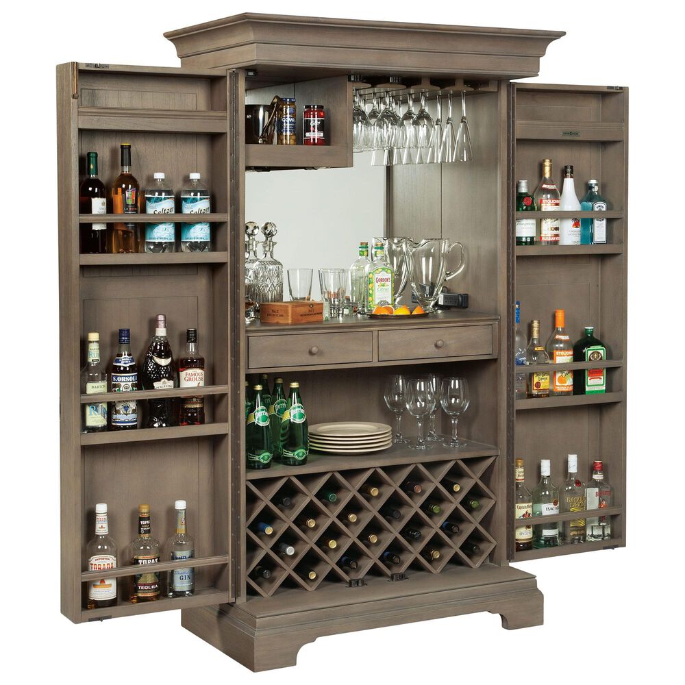 Howard Miller Passport Wine and Bar Cabinet in Aged Grey, , large