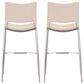 Zuo Modern Ace Bar Stool in Light Pink and Silver (Set of 2), , large