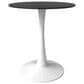 Leisuremod Bristol 24" Round Dining Table with MDF Top in White and Black - Table Only, , large