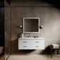 Lexora Home Castor 48" Single Bathroom Vanity in White with 2 cm White Cultured Marble Top and Rectangular Sink, , large