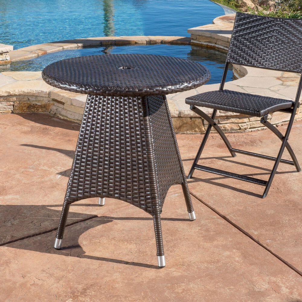 Hearth and Haven Corsica Patio Bistro Table in Brown, , large