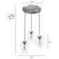 Hunter Vidria 3-Light Round Pendant Cluster in Brushed Nickel, , large