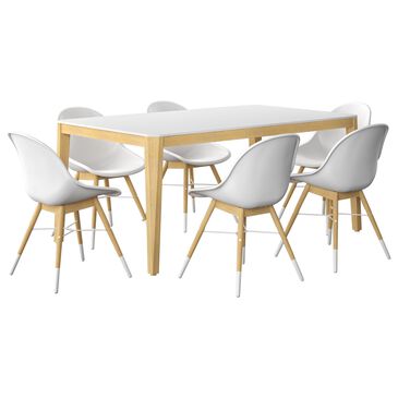 Amazonia Chamonix 7-Piece Patio Dining Set in Brown and White, , large