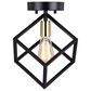 Vaxcel Deering 1-Light Flush Mount in Matte Black and Satin Brass, , large
