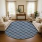 Dalyn Rug Company Soft Essentials Plaid Navy 8" Round Indoor/Outdoor Area Rug, , large