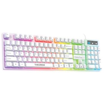 Enhance Theorem 3 Mechanical-Feel Gaming Keyboard in White and Clear, , large