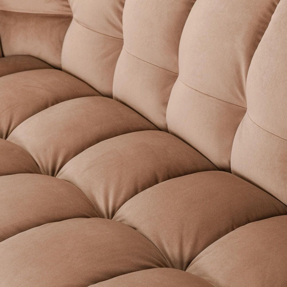 Classic Home Petra Stationary Sofa in French Beige Velvet, , large