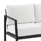 Linon Home Decor Holland Outdoor Loveseat with White Cushions in Black, , large