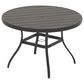 Hearth and Haven Outdoor 41" Round Dining Table with Umbrella Hole in Black - Table Only, , large