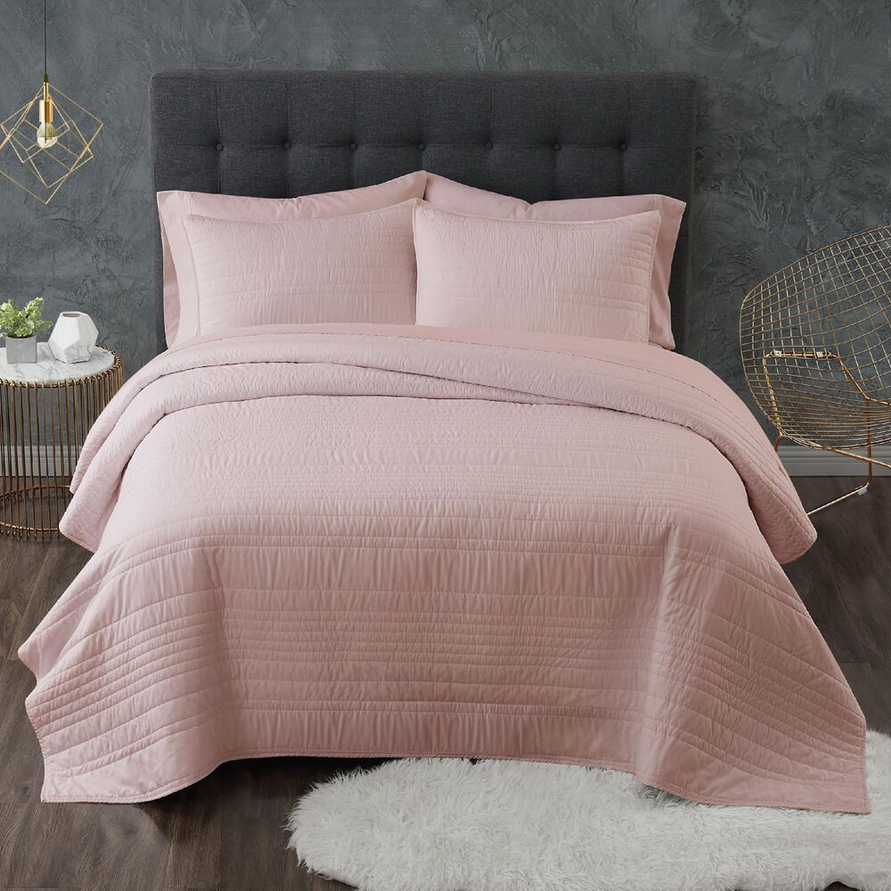 Pem America Truly Calm Antimicrobial 3-Piece King Quilt Set in Blush, , large