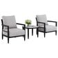 Hearth and Haven 3-Piece Outdoor Aluminum Club Chair Set with Side Table in Cast Silver, , large