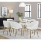 LumiSource Renee Arm Chair with White Faux Leather Cushion in Gold (Set of 2), , large