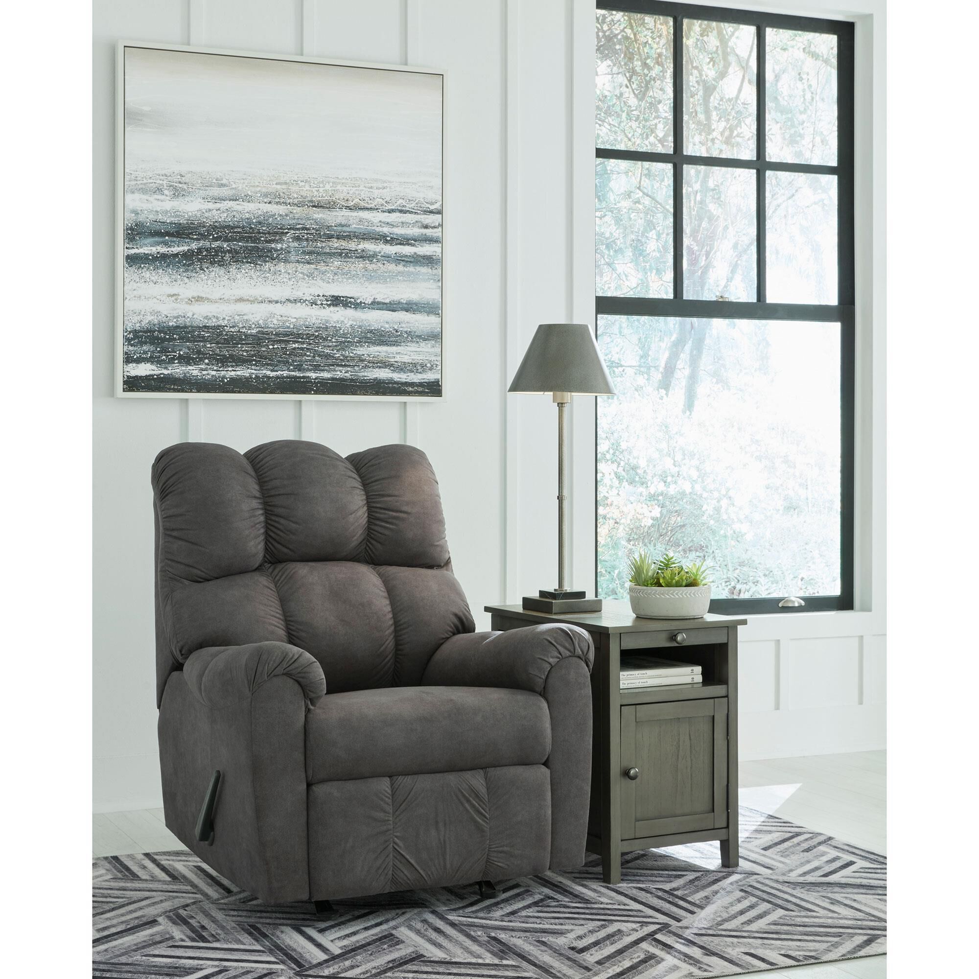 Signature Design by Ashley Potrol Manual Rocker Recliner in Slate