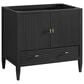 James Martin Vanities Myrrin 36" Vanity in Carbon Oak with 3 cm Carrara White Marble Top, , large