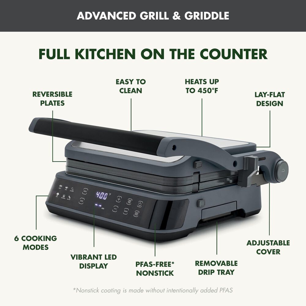 Green Pan 14.5" Advanced Contact Grill and Griddle in Graphite, , large