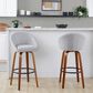 LumiSource Matisse 30" Swivel Barstool with Grey Fabric Upholstery in Walnut and Black (Set of 2), , large