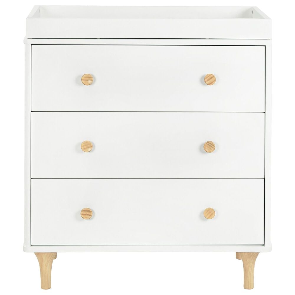 Babyletto Lolly 3 Drawer Changer Dresser with Removable Changing Tray in White and Natural, , large