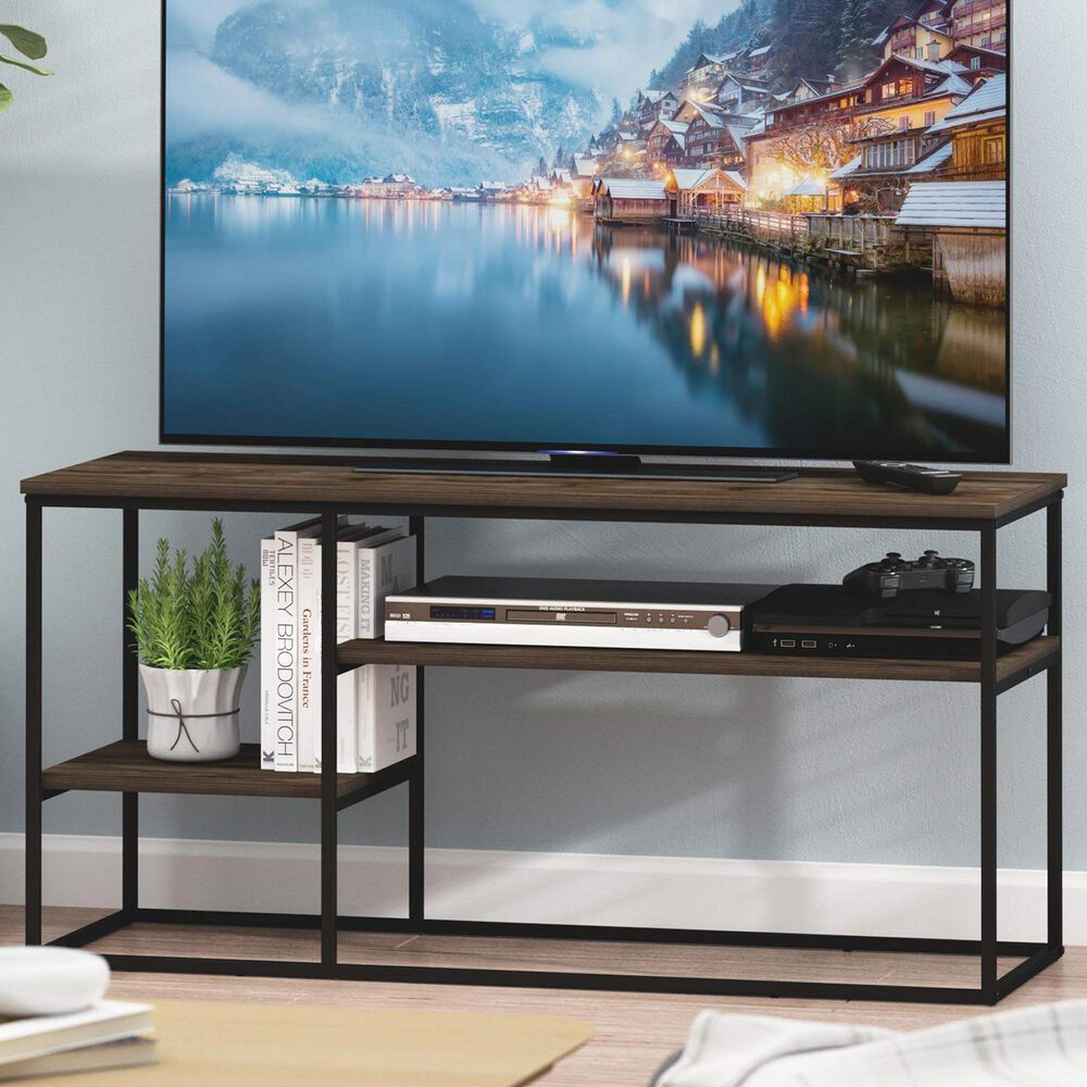 HOMLUX 45" TV Stand with 2 Open Storage Shelves in Columbia Walnut, , large