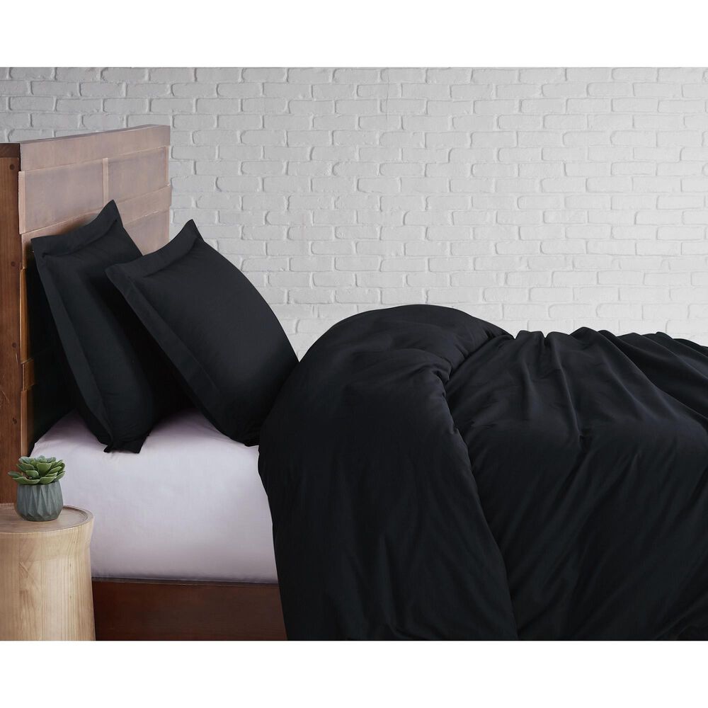 Pem America Brooklyn Loom Classic 3-Piece King Duvet Set in Black, , large