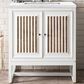 James Martin Vanities Athens 30" Single Bathroom Vanity in Glossy White with 3 cm Arctic Fall Solid Surface Top and Rectangular Sink, , large