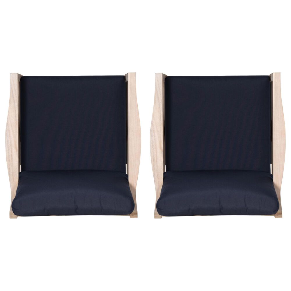 Linon Home Decor Teagon Patio Arm Chair in Navy (Set of 2), , large