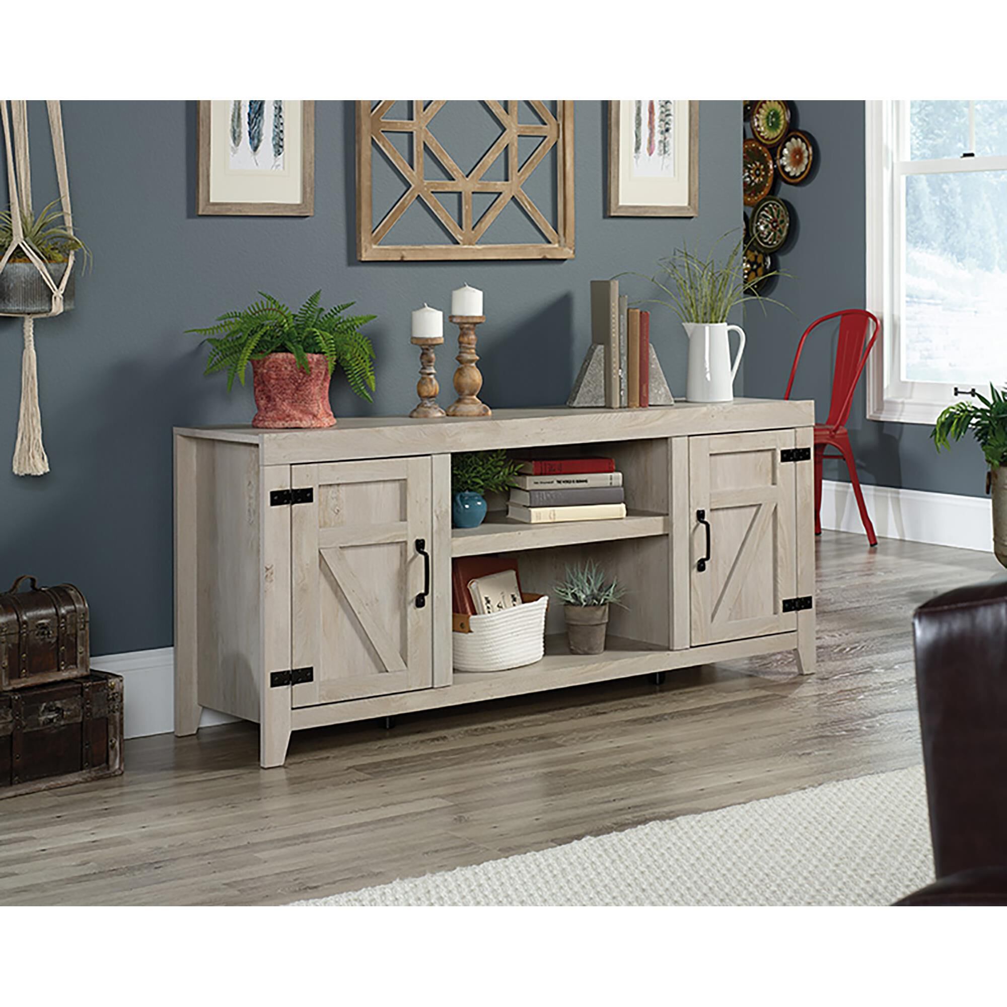 Sauder soft top modern tv stand