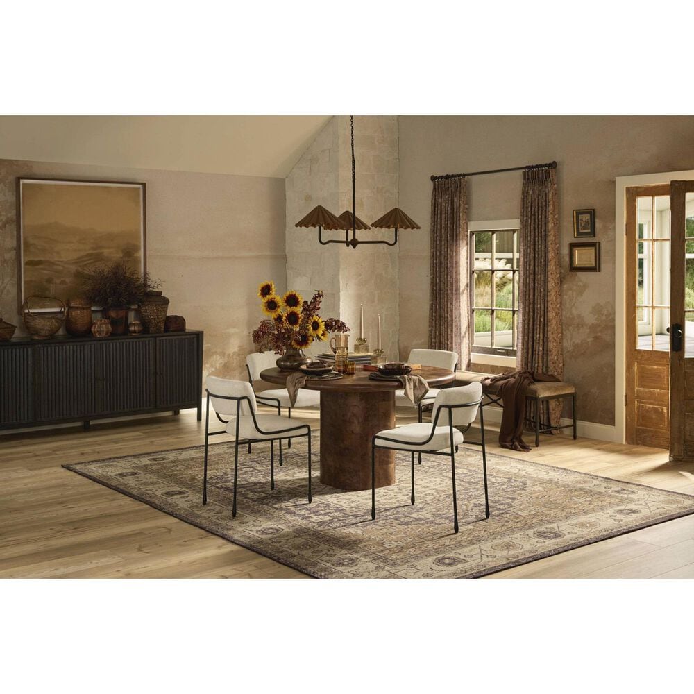 Four Hands Malko Dining Table-Dark Brown Mappa Burl-Dark Brown Rubberwood, , large